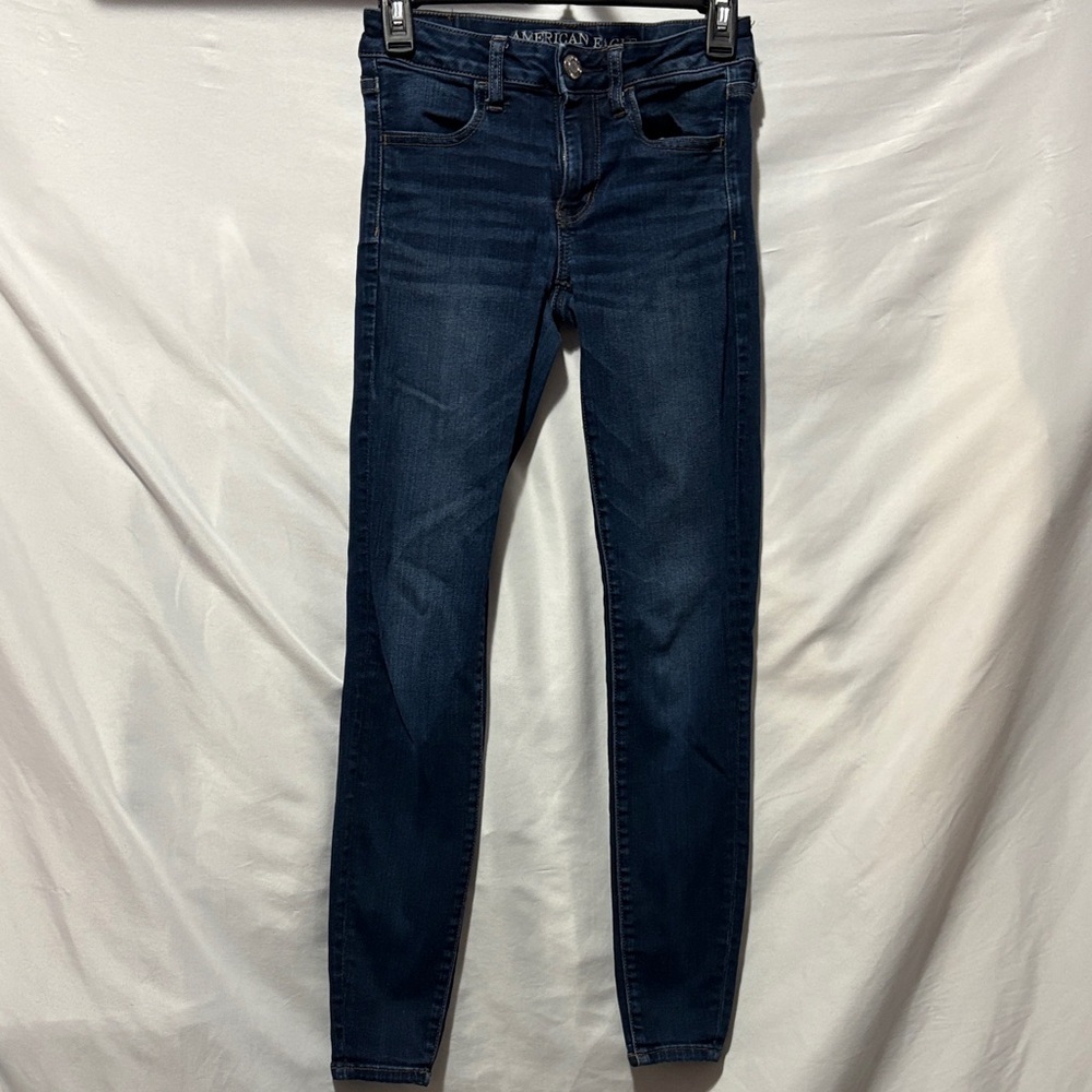 American Eagle Outfitters Women's Deep Blue Skinny Jeans